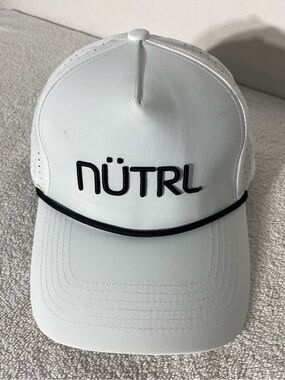 Nutrl White Black Snap Back Teucker Style Hat